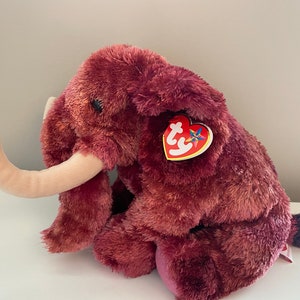 Ty Beanie Buddy “Colosso” the Magenta Woolly Mammoth (12 inch) image 3