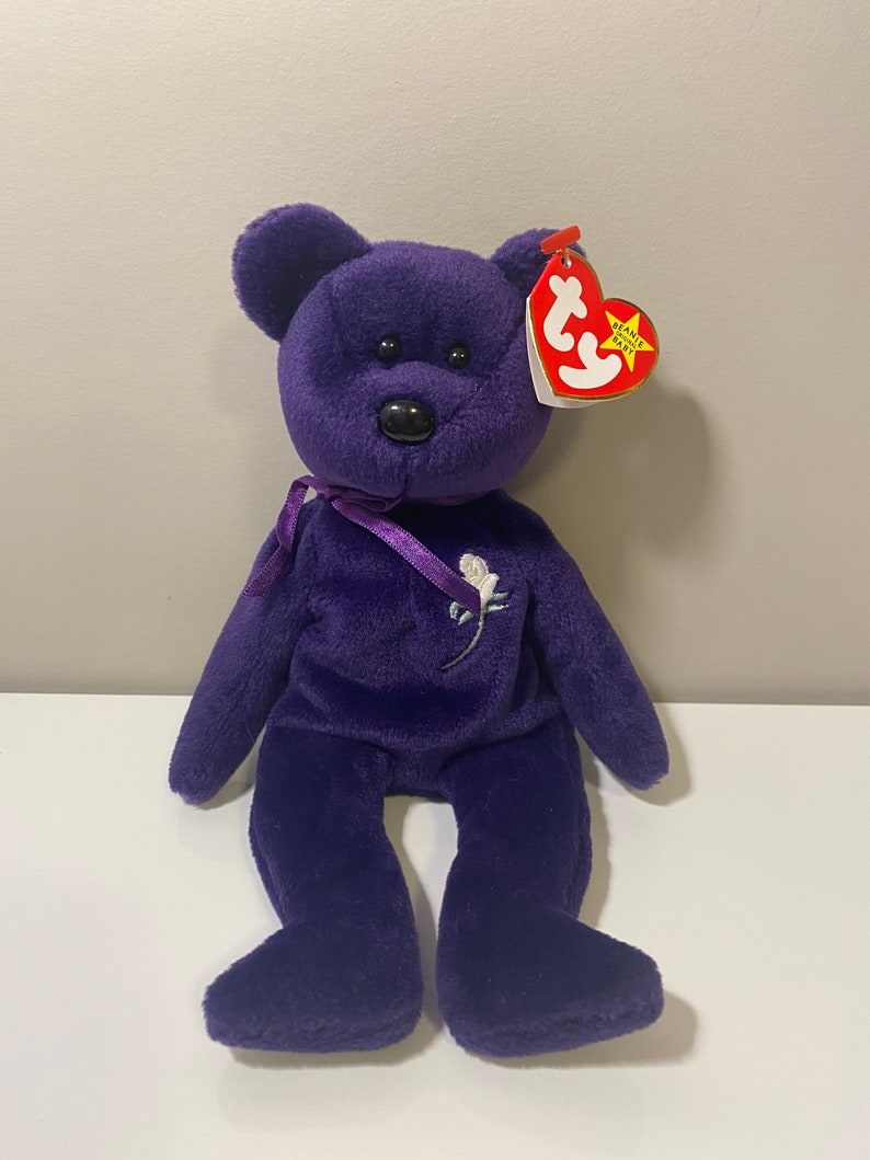TY Beanie Baby princess the Dark Purple Princess Diana Bear Etsy