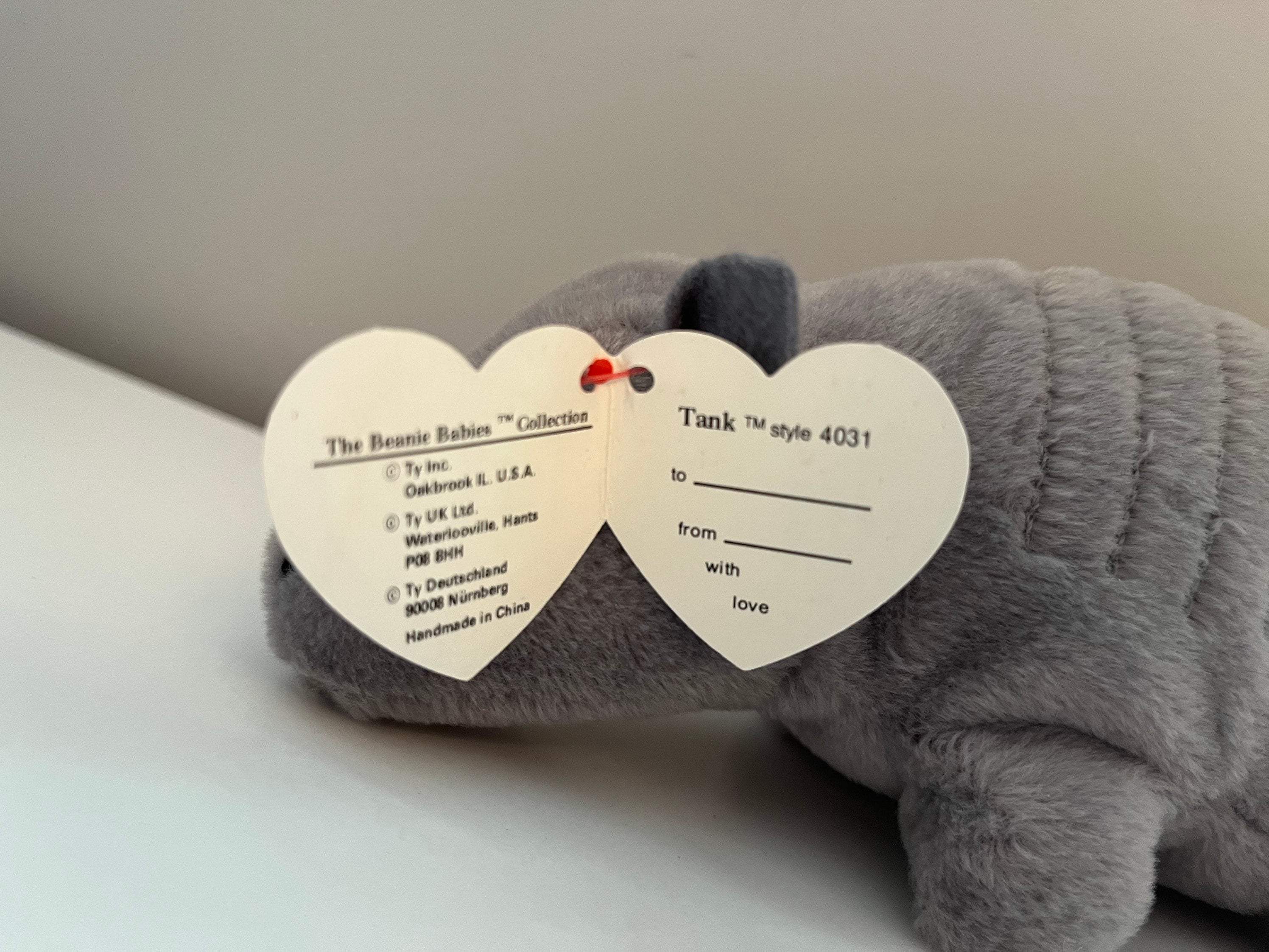 Ty Beanie Baby tank the Armadillo 3rd Generation Hang Tag rare 8