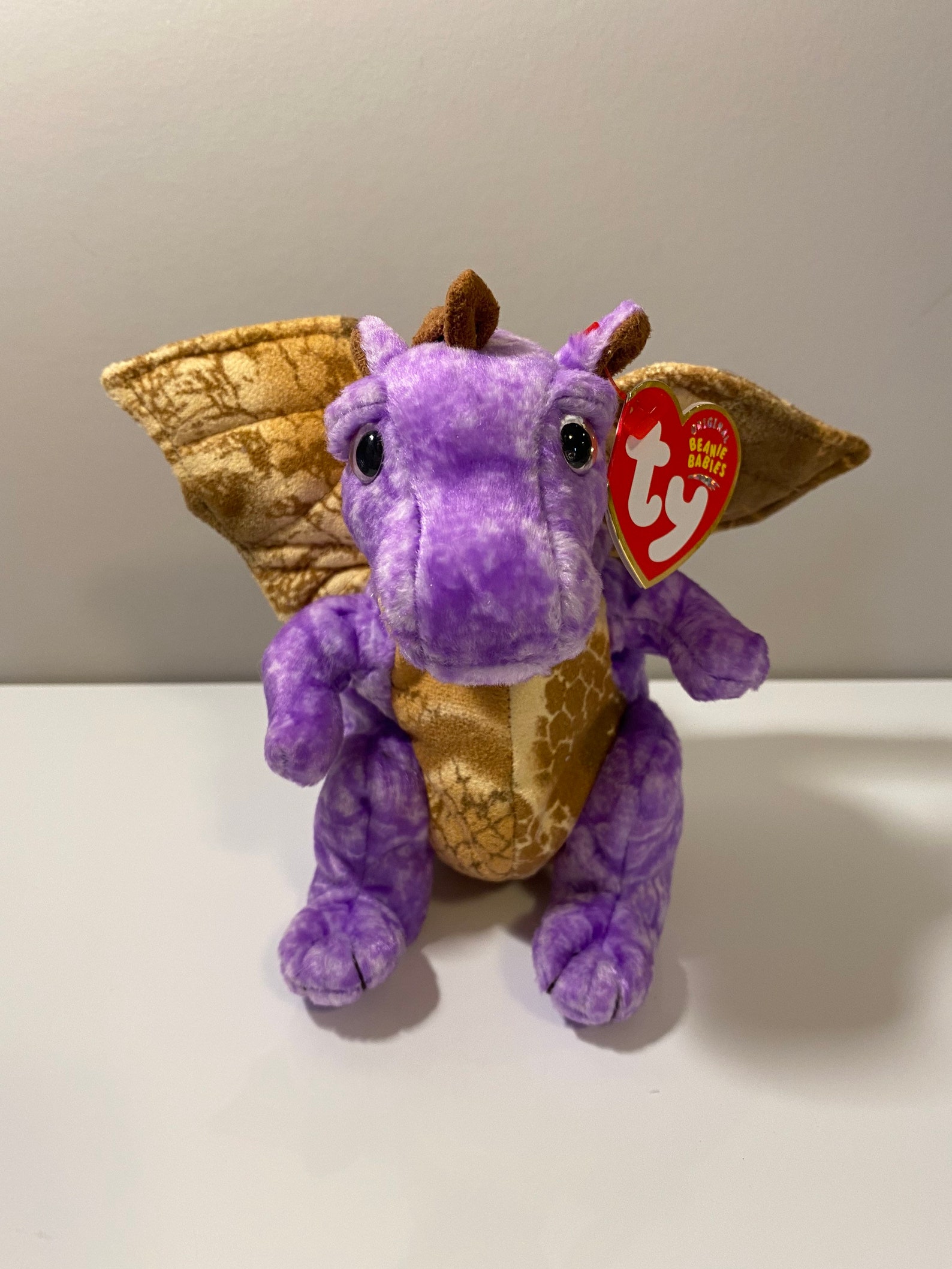 TY Beanie Baby Legend the Purple and Gold Dragon Rare Etsy