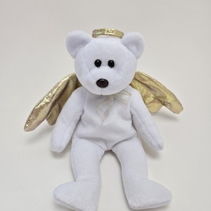 Ty Beanie Baby “Halo 2” the Angel Bear with Gold Wings - No Hang Tag (8.5 inch)