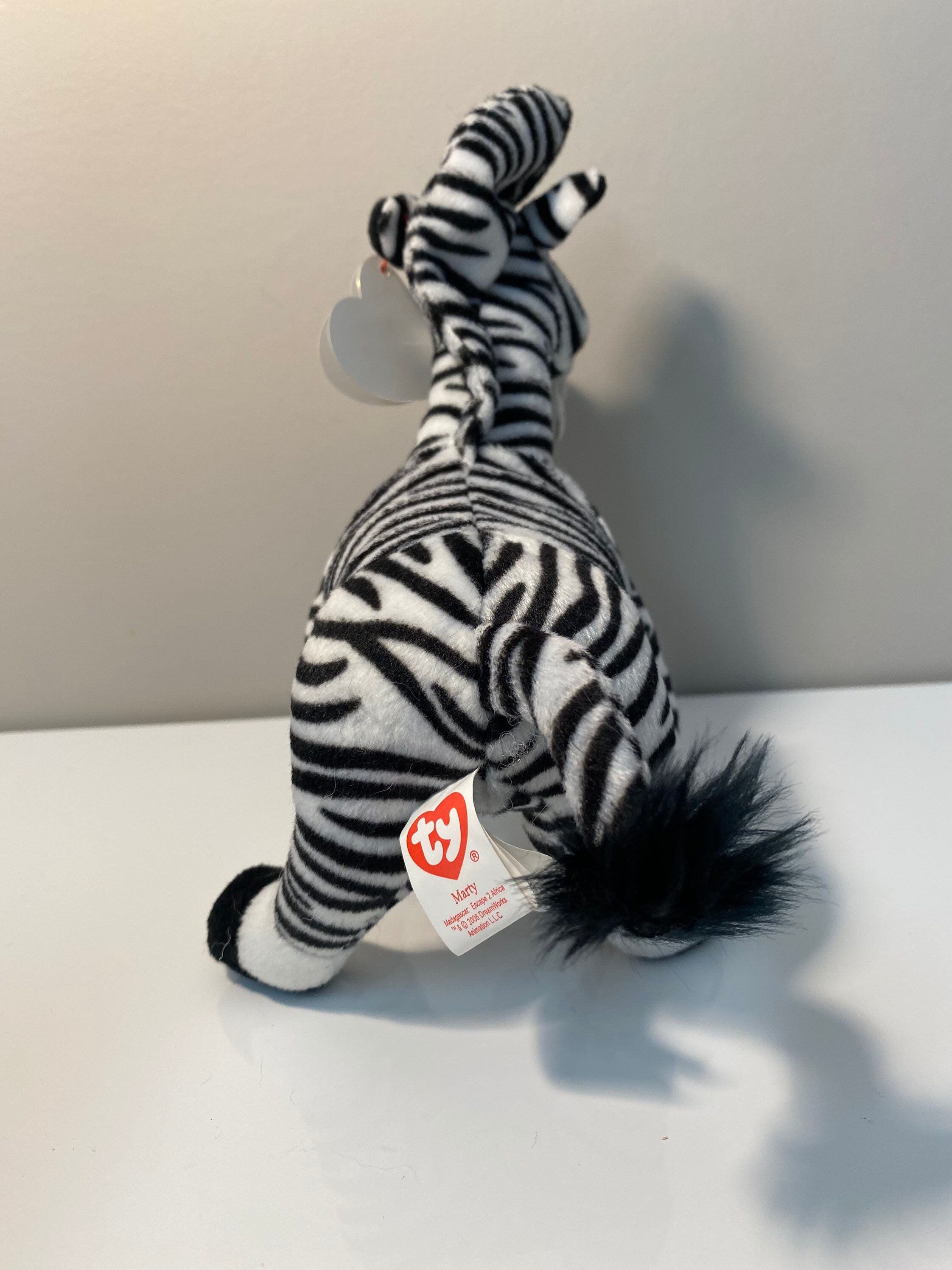 TY Beanie Baby Marty the Zebra Madagascar 2 7 inch Etsy