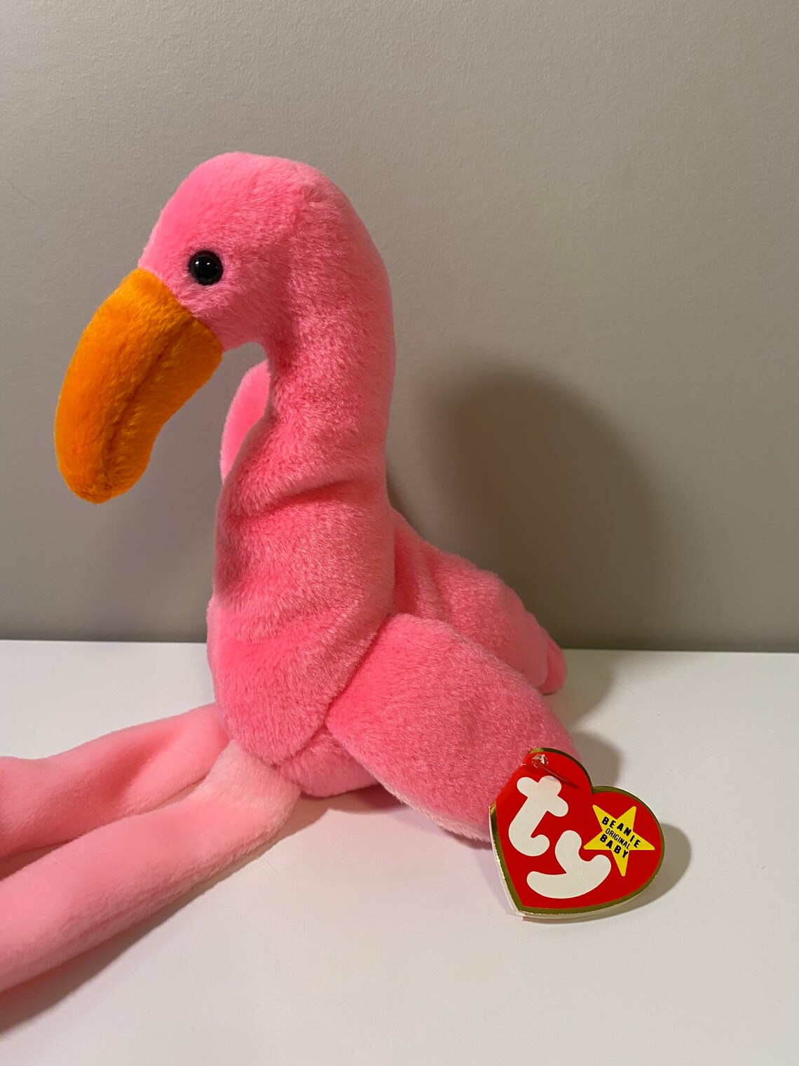 TY Beanie Baby Pinky der Flamingo 10 Zoll Etsy.de