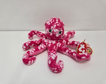 TY Beanie Baby “Surfin” the Pink Octopus Plush - Beanie Baby of the Month (7.5 inch)
