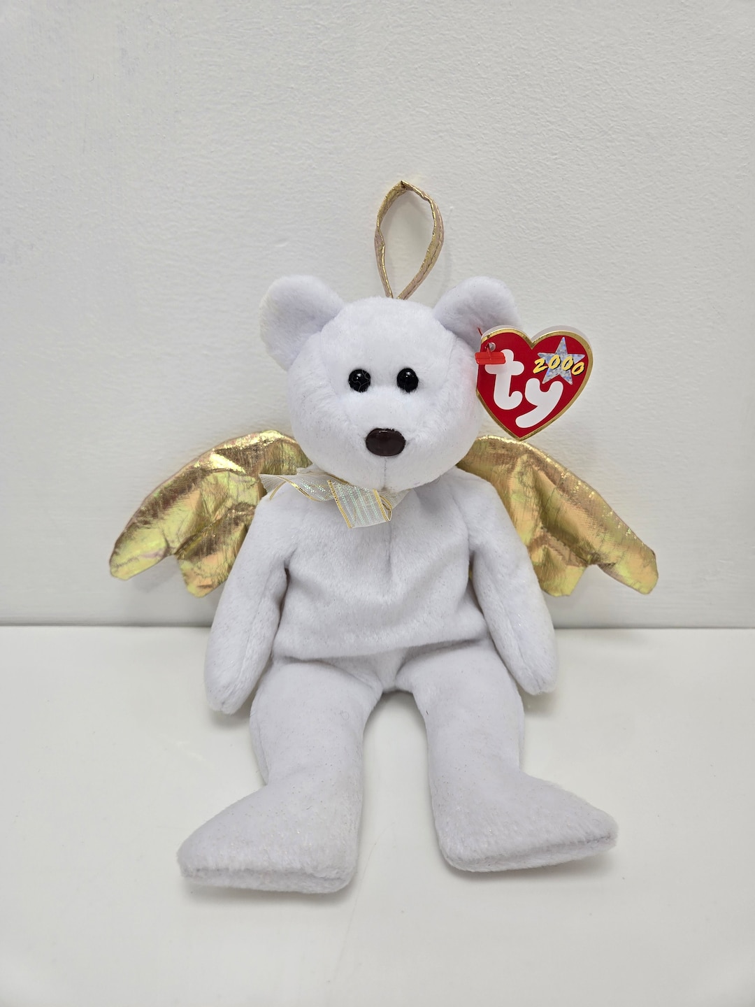 Ty Beanie Baby “halo 2” the Angel Bear With Gold Wings Inch