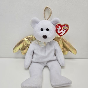 Ty Beanie Baby “Halo 2” the Angel Bear with Gold Wings (8.5 inch)