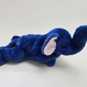 Ty Beanie Buddy “Peanut” the Dark Blue Elephant - No Hang Tag (14 inch)
