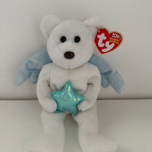 Ty Beanie Baby “Star” the Angel Bear Holding a Blue Star (8.5 inch)