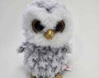 Ty ビーニーブーズ オースティン ホワイト フクロウ グリッター