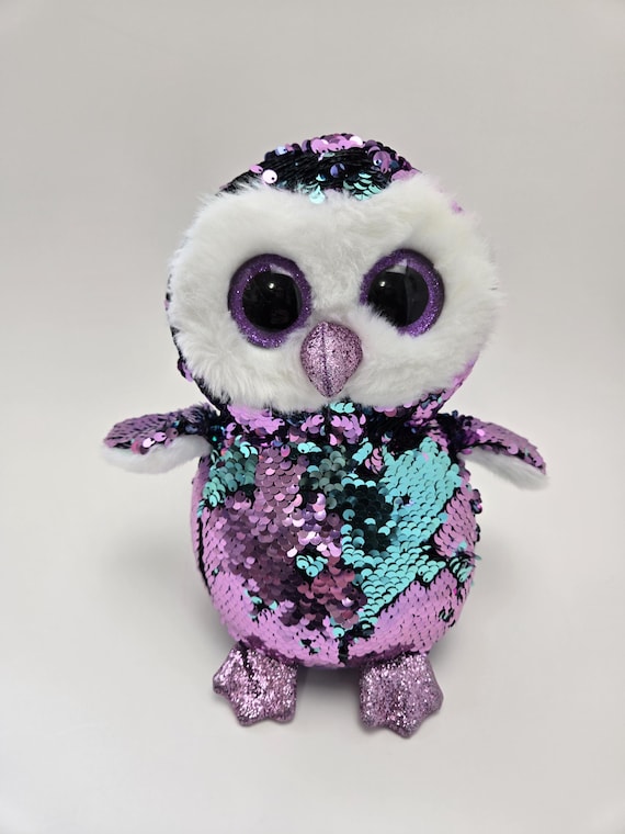 Ty Flippables “Moonlight”, el búho morado con lentejuelas (sin