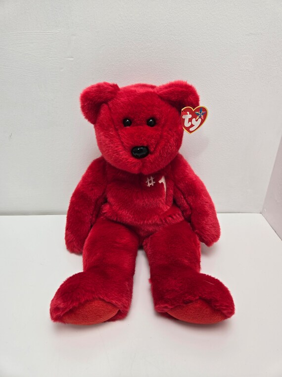 Ty Beanie Buddy “#1 Bear” the Red Bear (14 Inch) - Etsy Canada