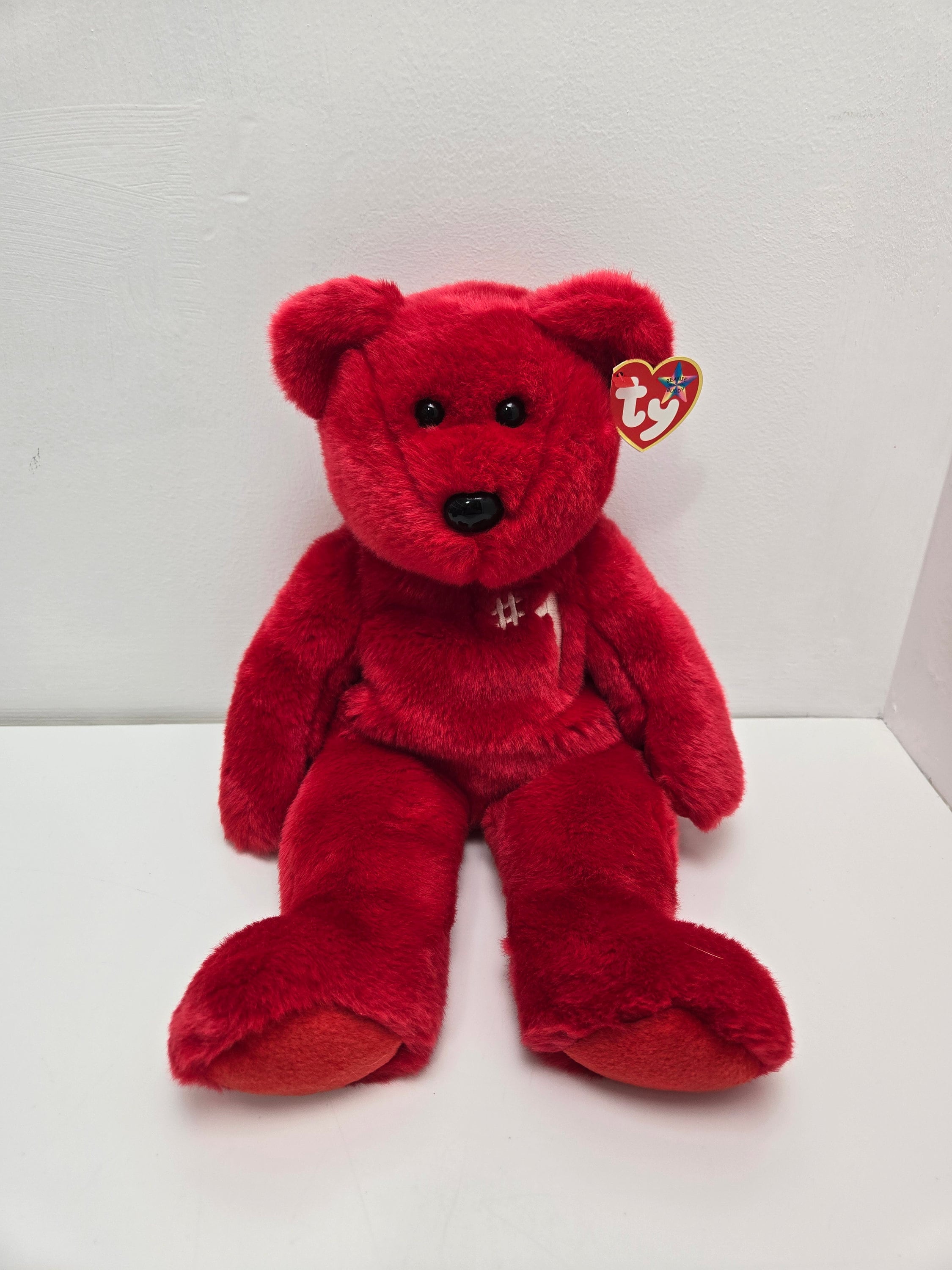 Ty Beanie Buddy “#1 Bear” the Red Bear (14 Inch) - Etsy