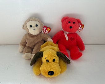 Ty Beanie Babies Choice of BBOC Exclusive Plush, Original 9, Chocolate the  Moose, Squealer the Pig, and Cubbie the Bear -  India
