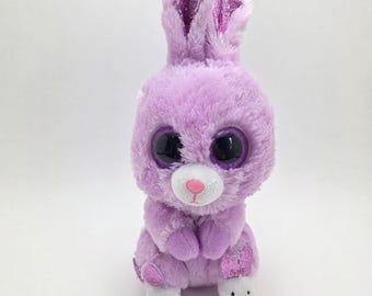 Ty Beanie Boo “Fuzzy” the Purple Bunny - No Hang Tag (6 inch)