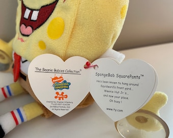 Ty ビーニーベイビー「スポンジ・ボブ」 - 手に吸盤が付いた