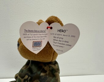 Ty Beanie Baby “hero” the Army Bear USA Exclusive US Flag on