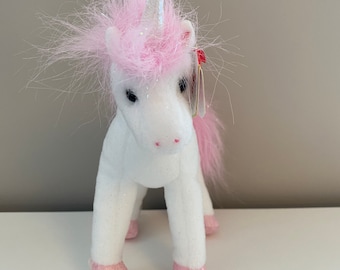 Ty Beanie Baby “fairytale” the Pink Unicorn With Pink Braids