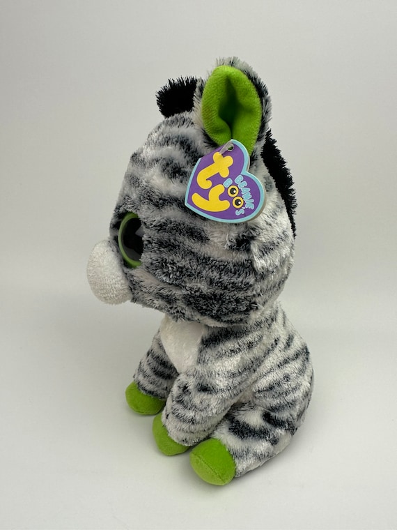 Ty Beanie Boo zig-zag the Cute Zebra Purple Tag Scuffs on Eyes 9