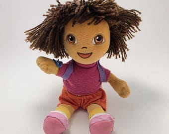 Muñeca Ty Beanie Baby “Dora” de Dora la Exploradora - Sin etiqueta (7 pulgadas)