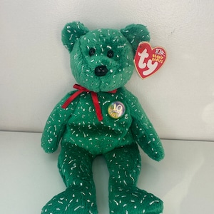 Ty Beanie Baby Decade Bear the Green Bear  (8.5 inch)
