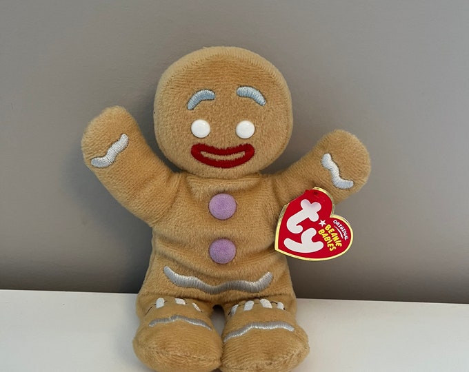 TY Beanie Baby gingy the Gingerbread Plush From Shrek the Halls Shrek