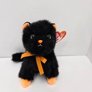 Ty Beanie Baby “Jinxy” the Black and Orange Halloween cat - Internet Exclusive (6 inch)