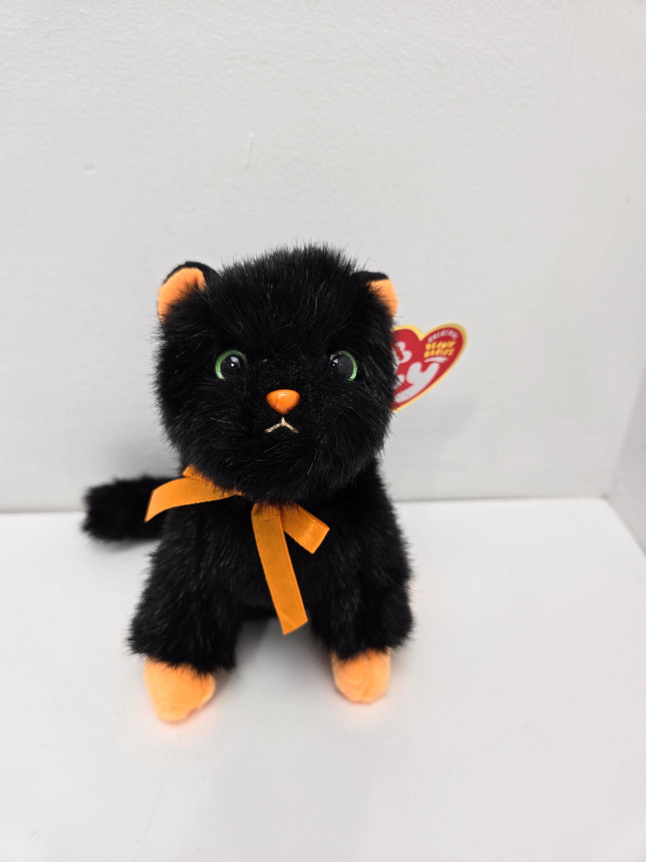 Ty ビーニーベイビー「ジンクシー」黒とオレンジのハロウィン猫