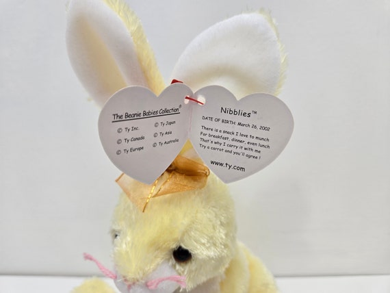 Ty Beanie Baby “nibblies” the Yellow Bunny (6 Inch) - Etsy