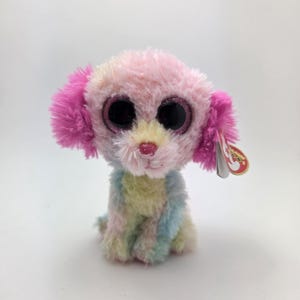 Ty Beanie Boos “Lovesy” the Dog - Non Mint Hang Tag , See Photo - Justice Exclusive (6 inch)