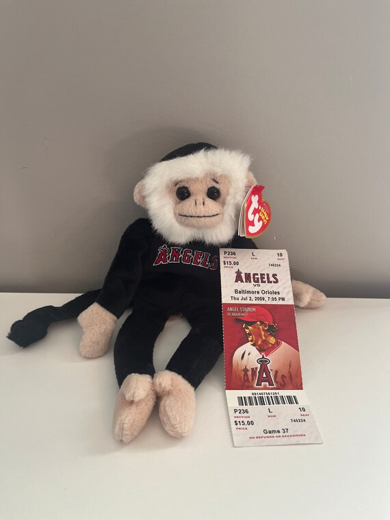 Ty Beanie Baby rally Monkey LA Angels Monkey With LA 