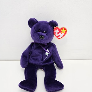 Ty Beanie Baby “Princess” the Dark Purple Princess Diana Bear (8.5 inch)