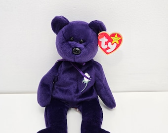 Ty Beanie Baby “Princess” the Dark Purple Princess Diana Bear (8.5 inch)