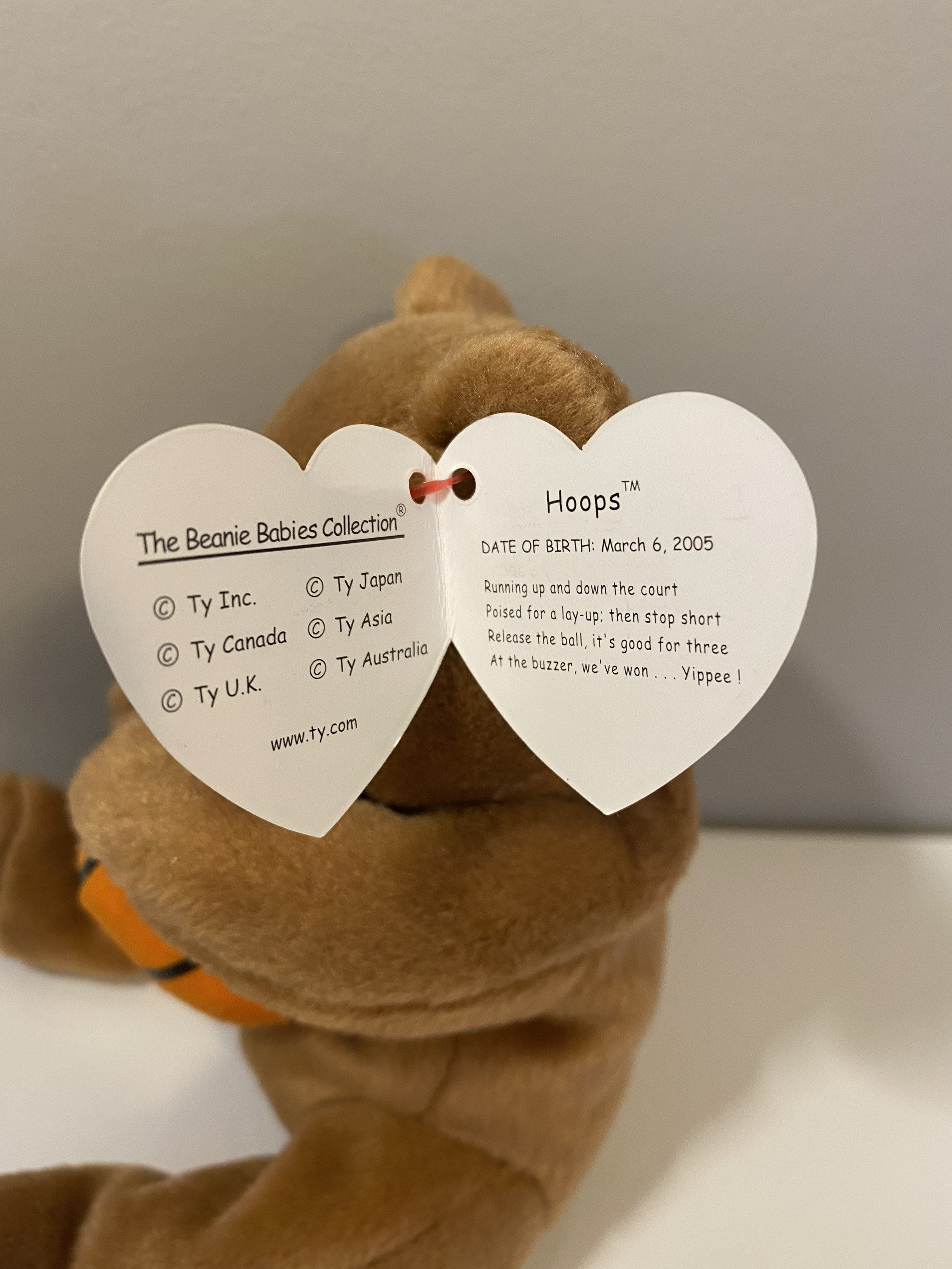 TY Beanie Baby Hoops the Adorable Bear Holding a Basketball Etsy