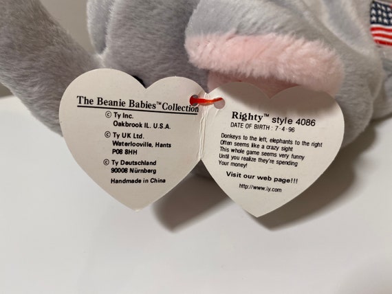 Elephant beanie baby sales with american flag