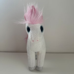 Ty Beanie Baby “Mystic” the Unicorn with Sparkly Pink Fur, Pink Horn, and Pink Hooves  Newer Version Big Eyes *Rare* (7 inch)
