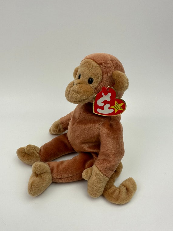 Ty Beanie Baby bongo the Adorable Monkey With Tan Tail Classic 90s Beanie 8.5 Inch Etsy