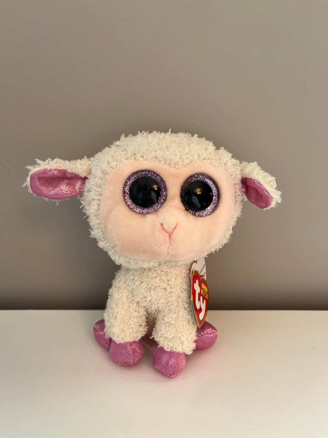 Ty Beanie Boo Twinkle het witte en roze lammetje 15 cm Etsy Nederland