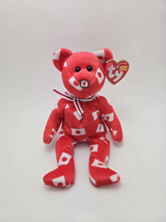 Ty Beanie Baby “hikari” the Asia Pacific Bear - Flag Nose - Japan