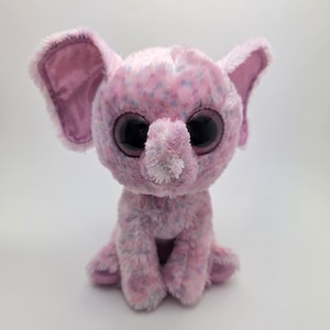 TY Beanie Boo « Ellie » l'adorable éléphant rose - Pas d'étiquette volante (plus grande 9 pouces)