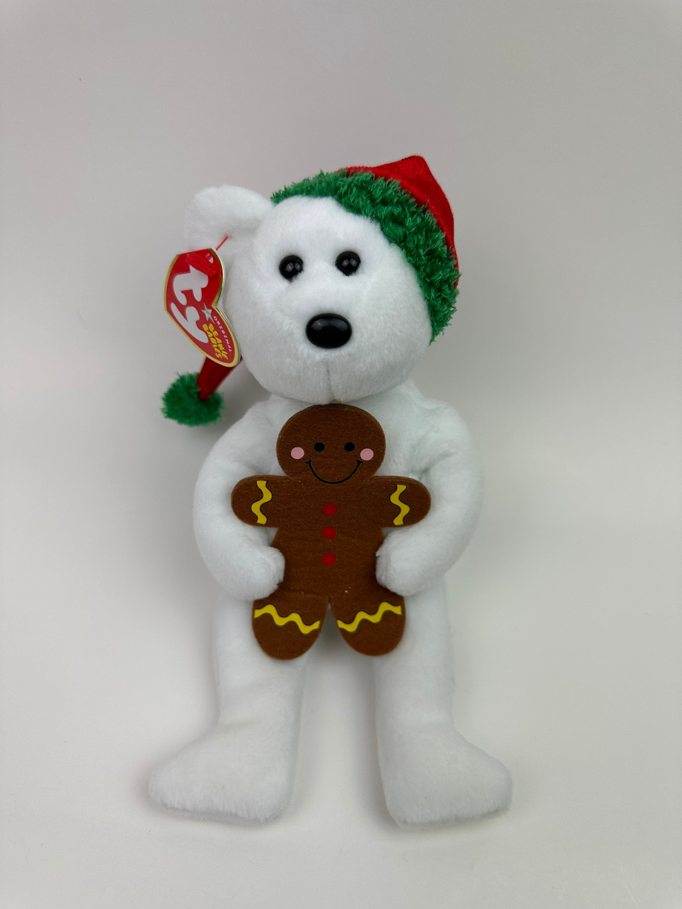 Ty Beanie Baby “goody” the Holiday Bear Wearing a Santa Hat and