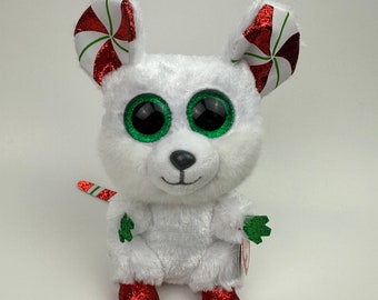 Ty クマぬいぐるみ クリスマス Ty ビーニーブーズ マック・ザ・マウス クリスマス ミディアム 10
