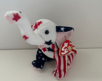 Ty Beanie Babies “Righty 2000” the Patriotic American Elephant! (6 inch)