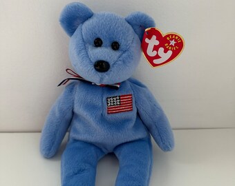 Ty Beanie Baby “America” the Blue Patriotic Bear (8.5 inch)