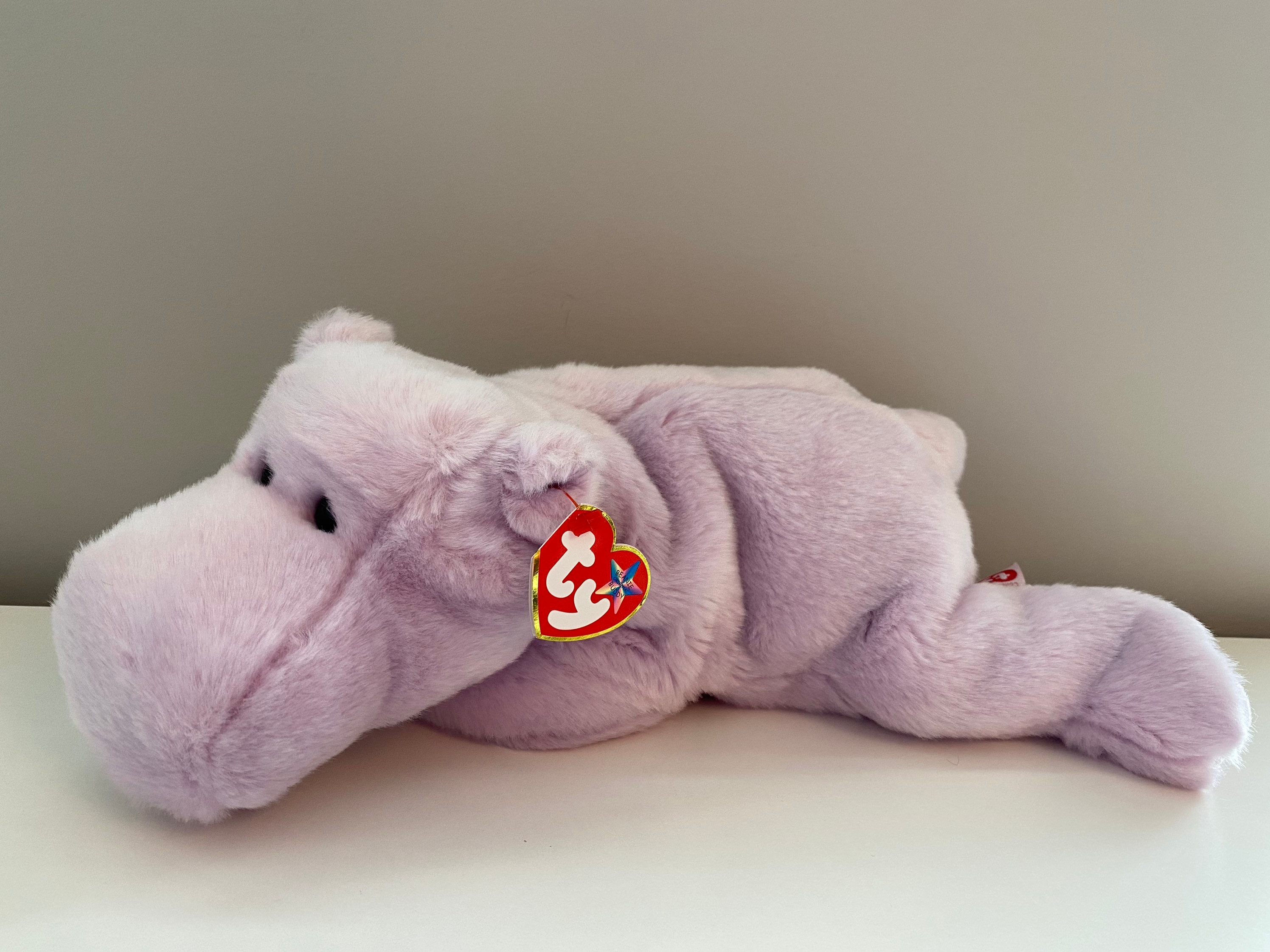 Ty Beanie Buddy Happy the Purple Hippo 13 inch