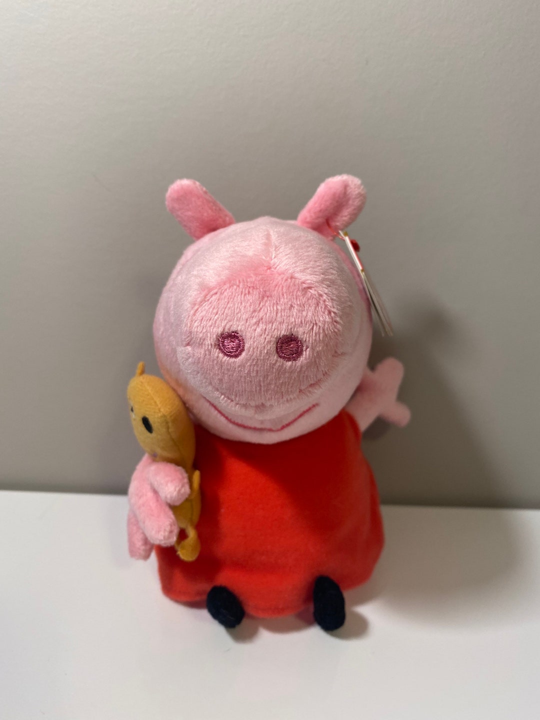 TY Beanie Baby Peppa Pig Holding Teddy Plush From the