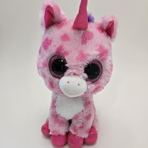 « Sugar Pie » la licorne rose de Ty Beanie Boo - Pas d'étiquette volante (plus grande 9 pouces)