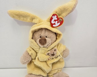 TY Baby Line « Love to Baby » l'ours avec oreilles de lapin jaune - Amovible - *version plus petite* (7 pouces)