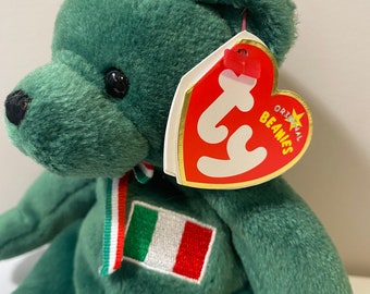 7.5 inch TY Beanie Baby - MWMTs Europe Exclusive BASILICO the Bear 