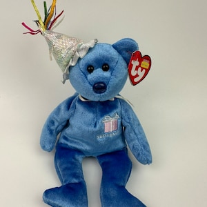 Ty Beanie Baby “Happy Birthday” the September Birthday Bear Wearing a Party Hat! (8.5 inch)