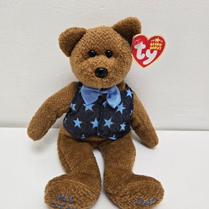 Ty Beanie Baby “All-Star Dad” the Fathers Day Bear! The words All Star Dad are engraved on feet (8.5 inch)